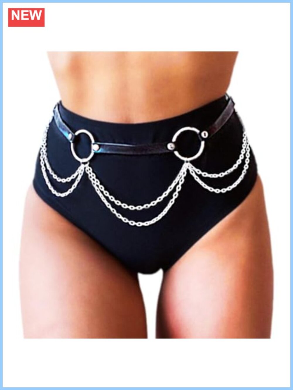 Goth Waist Chain Belt Alloy Leather Punk Body Accessories